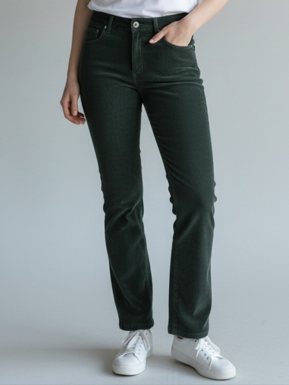 Tribal Dark Olive Stretch Corduroy Jeans